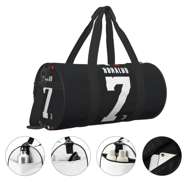 Round Large Capacity C-Cristiano Ronaldo No.7 Travel Duffel Bag, Handheld travel bag, lightweight storage luggage bag