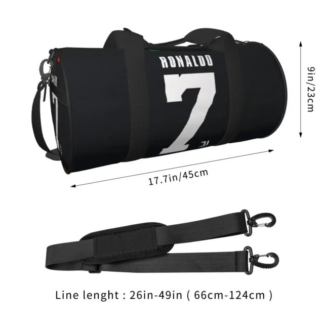 Round Large Capacity C-Cristiano Ronaldo No.7 Travel Duffel Bag, Handheld travel bag, lightweight storage luggage bag