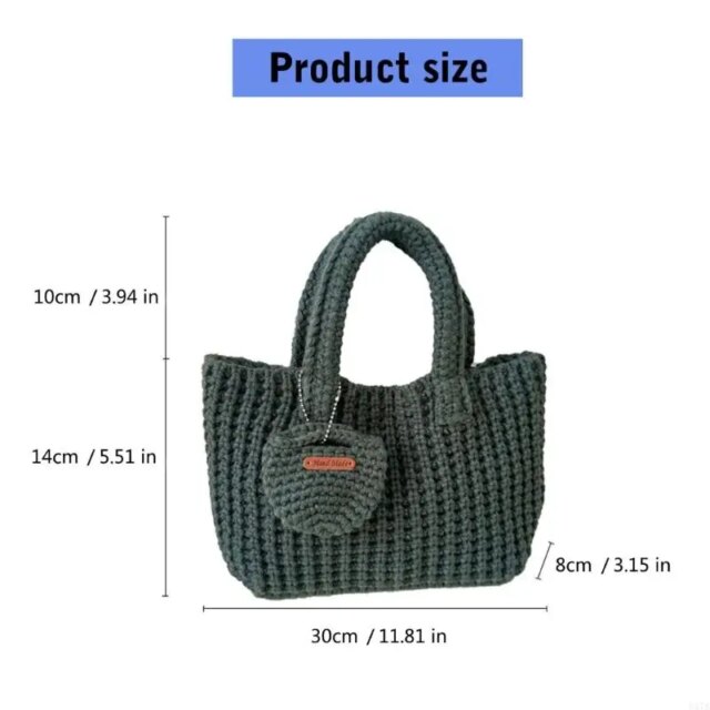 Lightweight Crochet Bag UniqueTop Handle Purse for Shopping and Social Event 547A