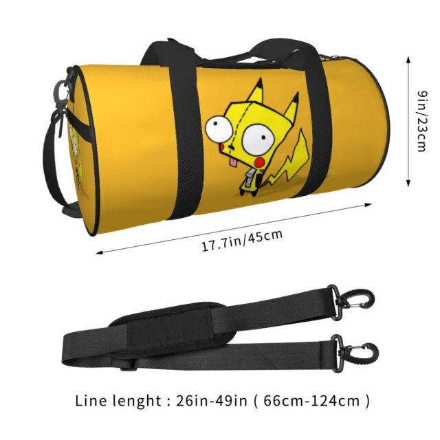 I-Invader ZIM Weekend Gym Yoga Luggage Bags Sport Duffle Bag Round Large Capacity Travel Duffel Bag